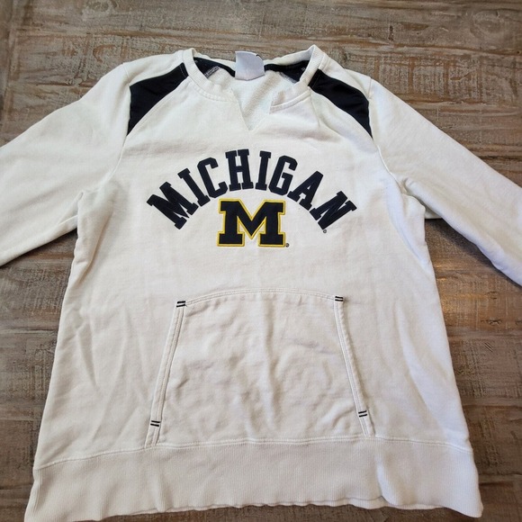 University Of Michigan Champion Sweatshirt Size Large White Pullover - Picture 2 of 8